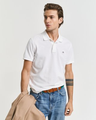 GANT - Klassisk piquéskjorte i slim fit til herre white