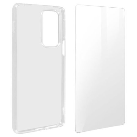 Skyddsskal - AVIZAR - Motorola Edge 20 Pro - Mjukt silikon - Härdat glas 9H - Transparent