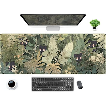 Green Forest Söta Katter Skrivbordsunderlägg, Salviagrön Musmatta (500 X 1000 X 3 Mm)