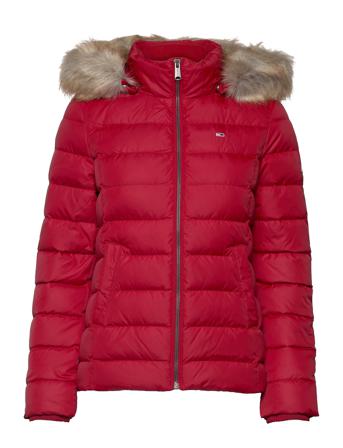 Tjw Basic Hooded Down Jacket Vuorillinen Takki Topattu Takki Punainen Tommy Jeans