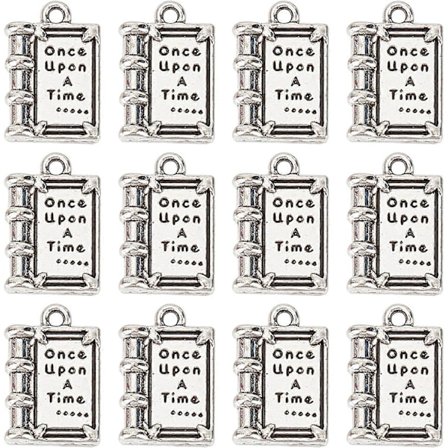 1 Æske 80 stk. Bog Charms Inspirerende Besked Charms Dimissions Charms Bog Charm Bulk Skole Bogformede Charms til Smykkefremstilling Charms DIY 