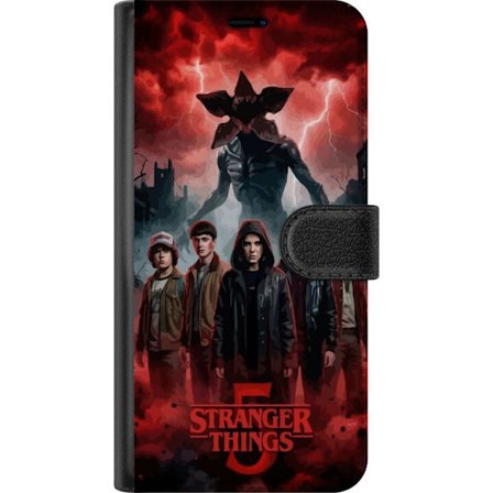 Kompatibelt Plånboksfodral till Google Google Pixel 9a Mörk Stranger Things-inspirerad fantasyillustration med åska, dramatisk himmel och intensiv
