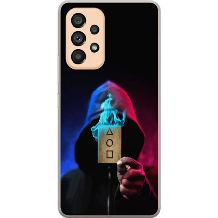 Kompatibelt Mobilskal till Samsung Samsung Galaxy A53 5G Squid Game Netflix affisch koreansk överlevnadsdrama serie mask huva kort retro fanart desig