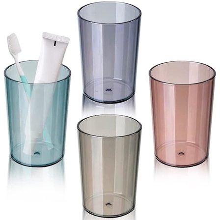 4 st tandborstkoppar, mugg för tandborstar, tandborstställ i plast för badrum, återanvändbar mugg, multifunktionell mugg