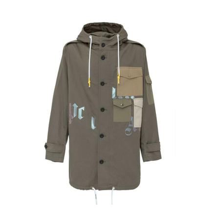 Palm Angels logo print short parka Grøn, Herre Herrejakker