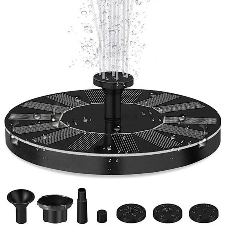 Solcelledrevet springvand til damvandpumpe, solcelledrevet havefontæne, lille springvand, vandpumpe, solcelledrevet springvand til havedekoration, 