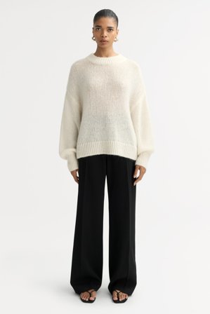 Soft Goat - Loose Stitch Crewneck - Kashmirtröja dam - S - Ivory