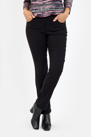 BRANDTEX - Bukser - Sort - Mønstret