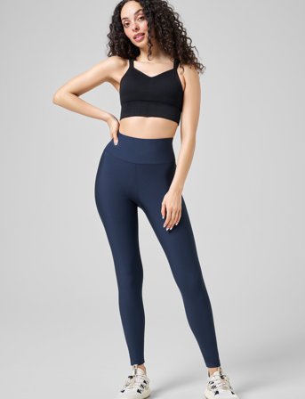 Casall Graphic High Waist Tights - Navy - 44