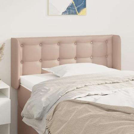 Vidaxl Huvudgavel Med Kanter Cappuccino 103x16x78/88 Cm Konstläd Brun