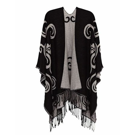 Poncho-sjal til kvinder, vintercardigan, overdimensioneret cape, elegant poncho til kvinder, kappe, varm gave til mor