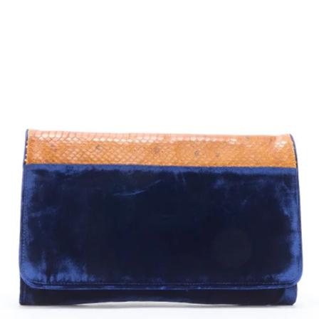 Dries van Noten Pre-owned, Pre-owned Velvet handbags Blauw, Dames, Maat:ONE Size