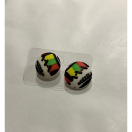 Vintage Vita Clips örhängen med naiv mönster 2.5 cm