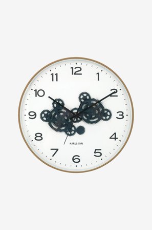 Karlsson - Veggklokke Open Gear - Gul - Veggklokker & bordklokker - Fra Homeroom