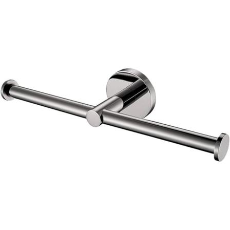 Dubbel toalettpappershållare SUS 304 rostfritt stål spegelpolerad stilren bilateral badrumspappershållare väggmonterad, cirkelbas