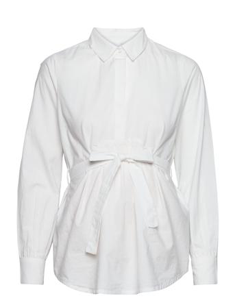 Mlleticia L/S Woven Shirt Långärmad Skjorta Vit Mamalicious