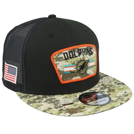 New Era - Negro trucker Gorra - Miami Dolphins NFL21 Salute To Service 9FIFTY Black/Camo Trucker @ Hatstore