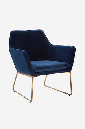 Jotex - Fåtölj Mörkblå/mässing ELLNE - Köp Fåtöljer hos Jotex