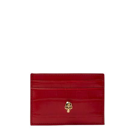 Alexander McQueen Skull Motif Cardholder , Rood , Dames , Maat: ONE Size Portefeuilles