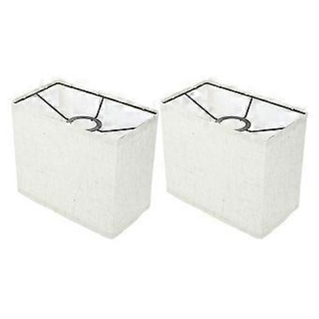 Stoff Lampeskjerm Rektangel Stoff Lampeskjermer For Borddekorasjon Beige 21.50X18.00X12.00CM Lysspredning 2 stk