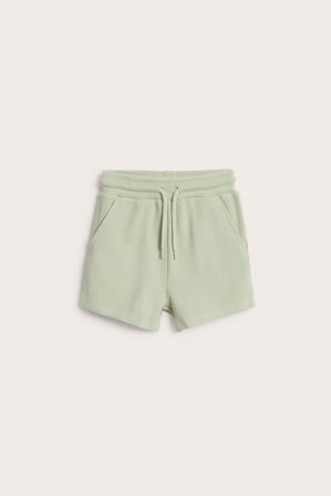Kappahl | Szorty o strukturze wafla Zielony 74 | Niemowlę
