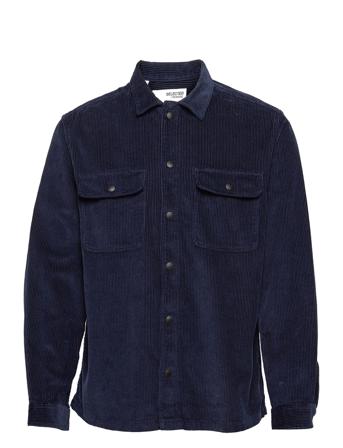 Slhloosedecker Overshirt Ls Cord W Blue Selected Homme