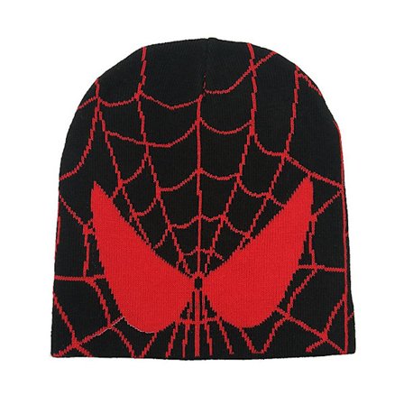 Spider-Man Vinterlue Beaniehatt for Voksne Unisex, Menn og Kvinner, Superhelt Spiderman Skikappe Cosplay Kostyme