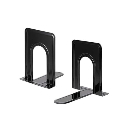 1 par robuste bogstøtter - til bogreoler - skridsikker base - sort - egnet til biblioteker, kontorer, hjem, skoler