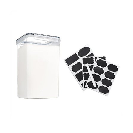 Mel- og Sukkerbeholder med (6,5 Liter Hver) - Lufttæt Køkken & Pantry Bulk Madopbevaring Sort