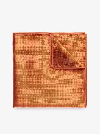 John Henric Men's Oranges Einstecktuch mit Fischgrätenmuster Size Onesize