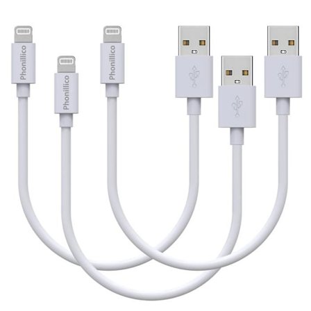 Lot 3 Kaapeleita 20cm USB Lightning Laturi Valkoinen iPhone 14/14 PLUS/14 PRO/14 PRO MAX / 13 /13 MINI/13 PRO/13 PRO MAX Phonillico