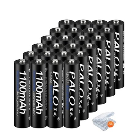 Uppladdningsbara AAA-batterier, 1100mAh kapacitet, Idealiska för kamera och leksaksbil., 24 st AAA