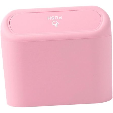 Rosa Mini Bil Papperskorg, Skräp Organisatör, Biltillbehör, Tryck-Typ Bil Papperskorg med Lock, Bil Papperskorg för Bil