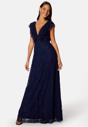 Bubbleroom Occasion Yveine Lace Gown Dark blue Klær