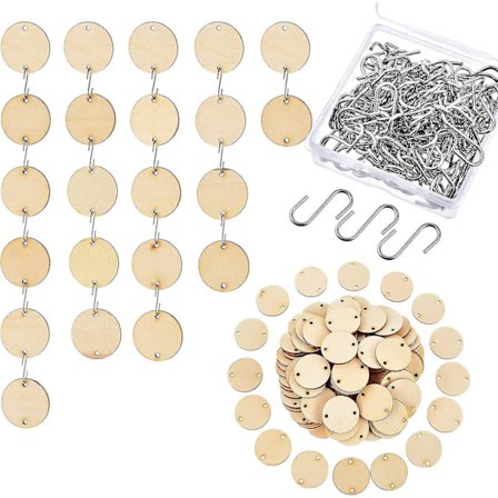 200 kpl Joulupuun Puinen Tagi 2 Reikää Levy S Koukku Liitin