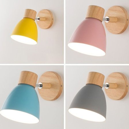 Nordisk Vägglampa Metalljärn Macaron Sängbord Modern Enkel Sovrum Pi