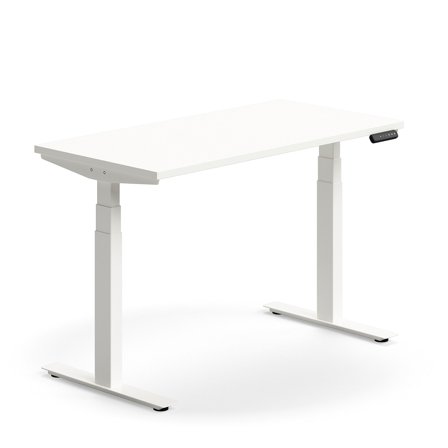 Schreibtisch QBUS höhenverstellbar, 1200x600 mm, weiß/weiß
