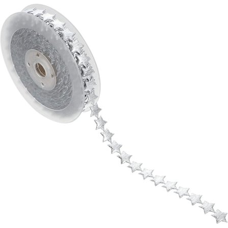 Sølvstjerne Bånd Trim Reb Stjerne Bånd Trim Dekoration til Jul Fødselsdag Bryllupsfest Dekor