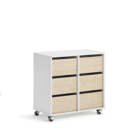 Schüleraufbewahrung CASPER, 6 Schubladen, weiß, Birke