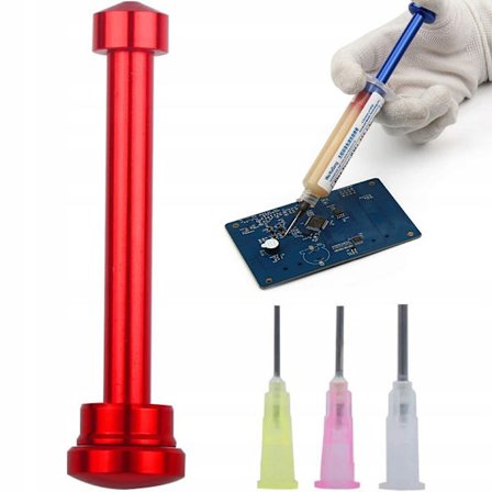 Metall Dispenser for Flux med 3 Nåler – Presis Dosering | Aluminium | for Loddepasta og Flussmiddel