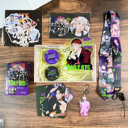 Ny BTS SEASON'S GREETINGS JHOPE Personlig Gaveæske Support Gavepakke Stativ Badge Sticker Gaveæske