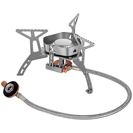 Utendørs Gasskomfyr Camping Gassbrenner Folding Komfyr Foldbar Elektronisk Komfyr Split1pcs-sølv Guanguan