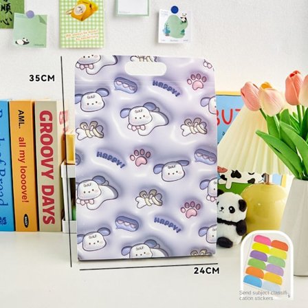 Dragspelsmapp Kvittomapp LILA HUND HUND