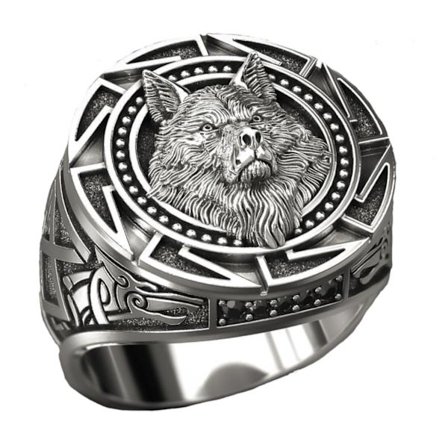 Ring med Varg Viking Herr Silver