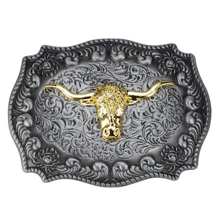 Western Cowboy Gold Bull Head Belt Buckle Vintage Belt Buckle