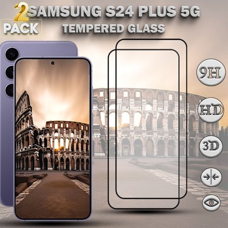 2-Pack SAMSUNG S24 PLUS Skærmbeskyttelse - Hærdet Glas 9H - Super kvalitet 3D