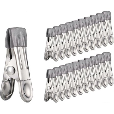 30 stk. tøjklemmer i rustfrit stål, multifunktionelle skridsikre metalklemmer til vasketøj, tøjklemmer til sokker, sko, håndklæder
