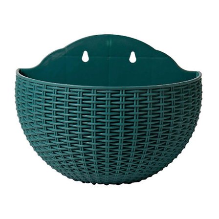 Vægmonterede Blomsterpotter Blomsterpotte Gave Altan Halvcirkelformet Indendørs Udendørs Boligindretning Hængende Europæisk Stil Vase Mørkegrøn-FA-