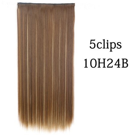Syntetisk 22 32 tum 5 Clips Hårförlängning Värmebeständig falska hårstycken Långa vågiga frisyrer Clip In Hair Extensions