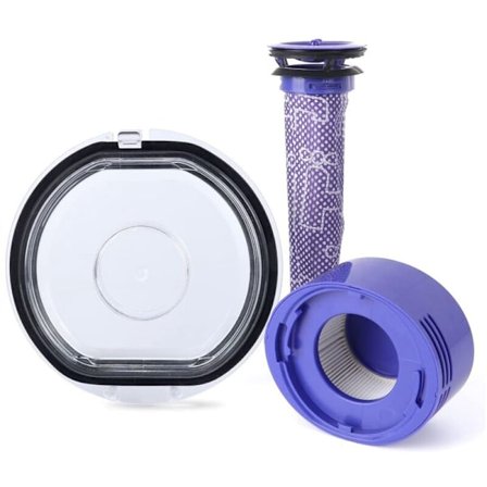 Støvsugerbeholderlokk for V7 V8 støvsuger med for- og etter-HEPA-filtre, støvluke/bøttedeksel